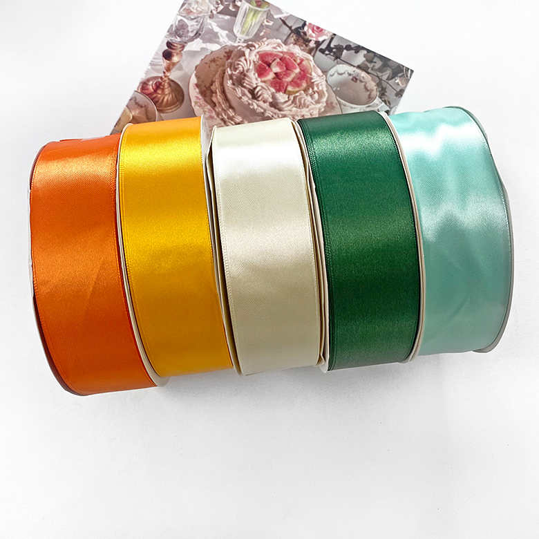 (100yd) 4cm 리본 끈 테이프 포장리본 공단리본 (단면) - 상세 이미지 3