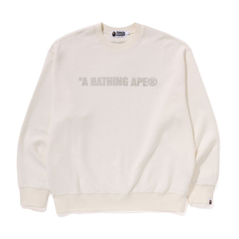 베이프 긴팔티 BATHING APE LOGO RELAXED FIT CREWNECK SWEATSHIRT 1K80-113-307 - 메인 이미지