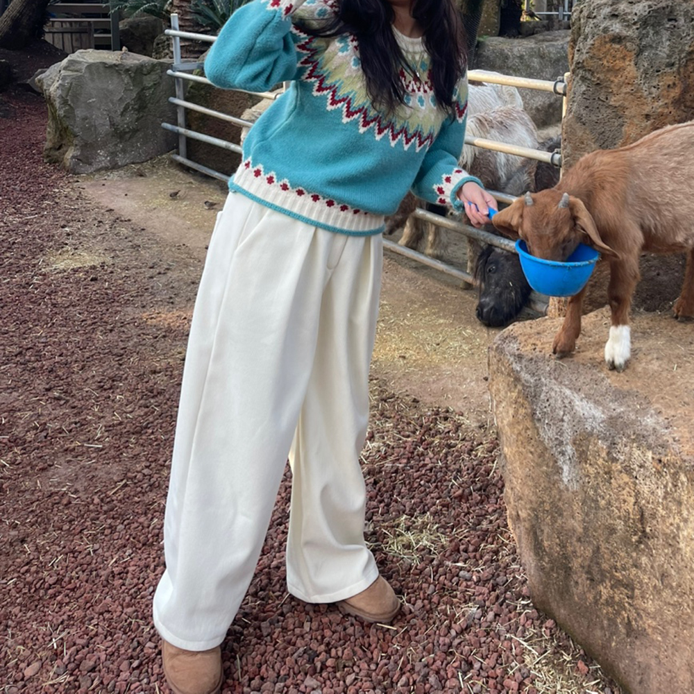 기모 코듀로이 와이드 밴딩 팬츠 - 상세 이미지 5