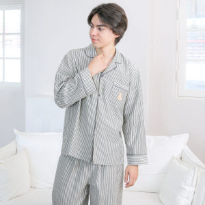 커플잠옷 여성 남성 파자마홈웨어 신혼 연인 선물 24F606-506(스티... 착용 후기 | 사이즈/핏 총정리 - 상품 이미지 2