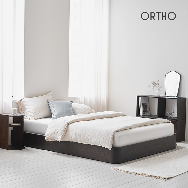 올쏘 우디 라운드 저상형 원목 침대 프레임 SS