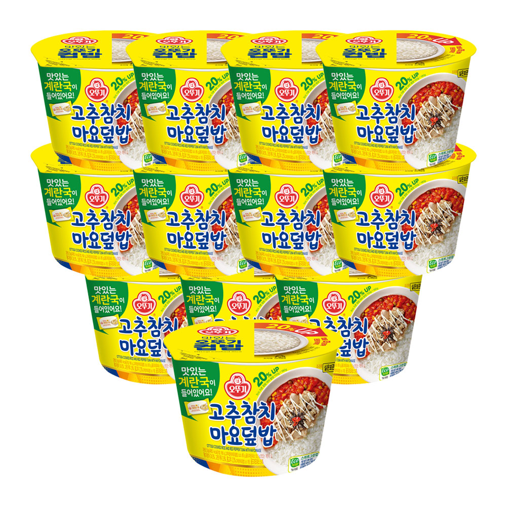 오뚜기 컵밥 고추참치마요덮밥+즉석 계란국 285.5g 12개 - 상품 이미지