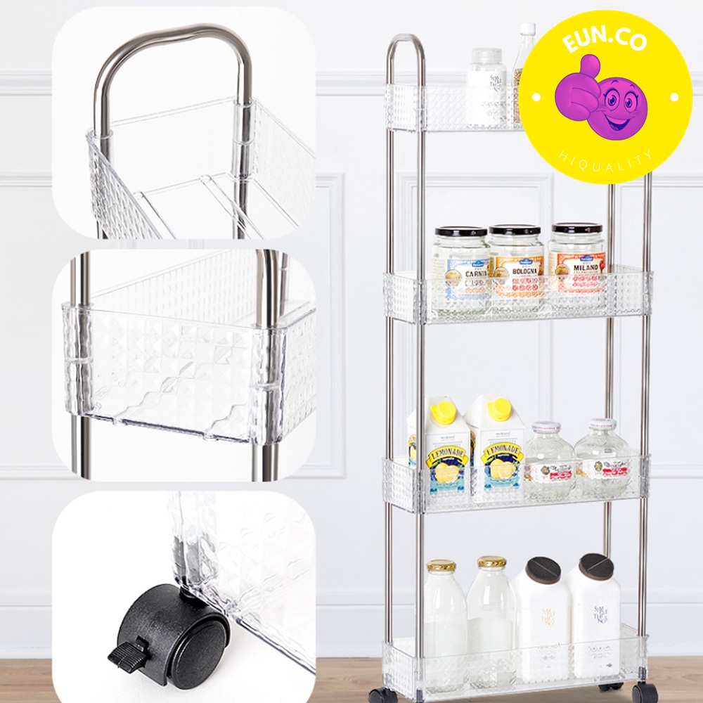 바퀴달린 선반 틈새 수납장 이동식 트레이 얇은 물건 진열대