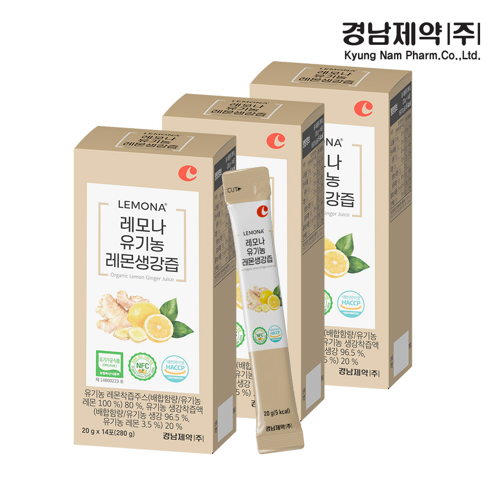 경남제약 레모나 유기농 레몬생강즙 14포, 3개 - 메인 이미지