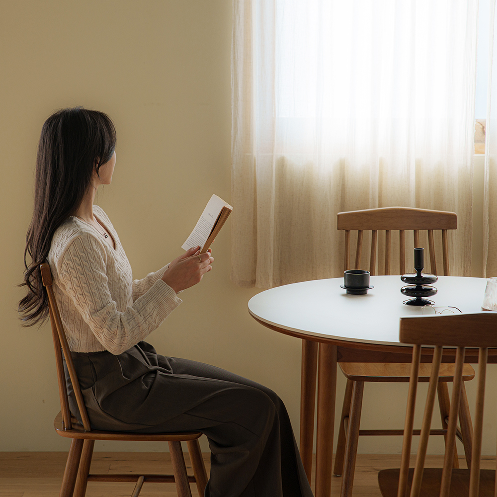 라떼 원목 원형 포세린 세라믹 테이블 1000