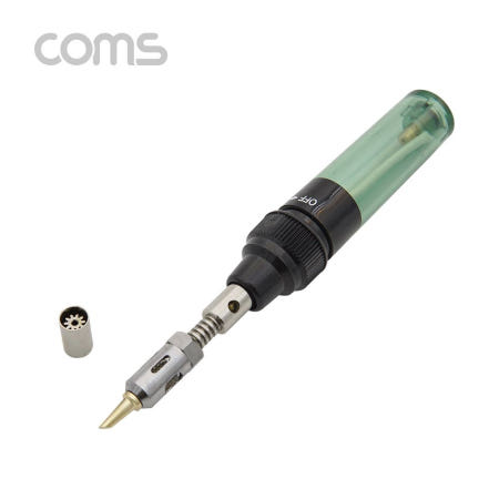 라이트컴 Coms 휴대용 가스 인두기 1300℃ 가스 주입식 가스토치 팁 포함 무선납땜기 (BB471)