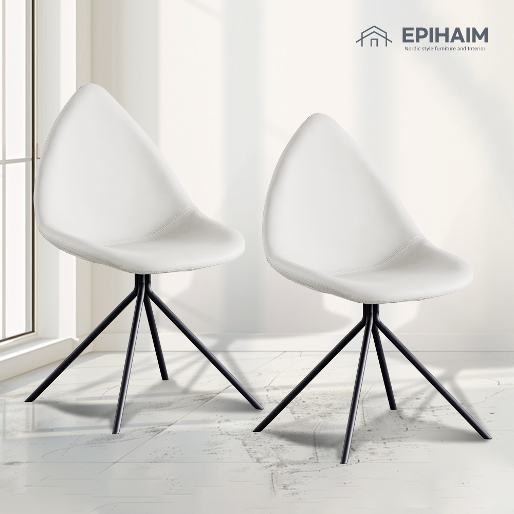 에피하임 오타와체어 카페 인테리어가죽의자 식탁 가죽 다이닝체어 2P