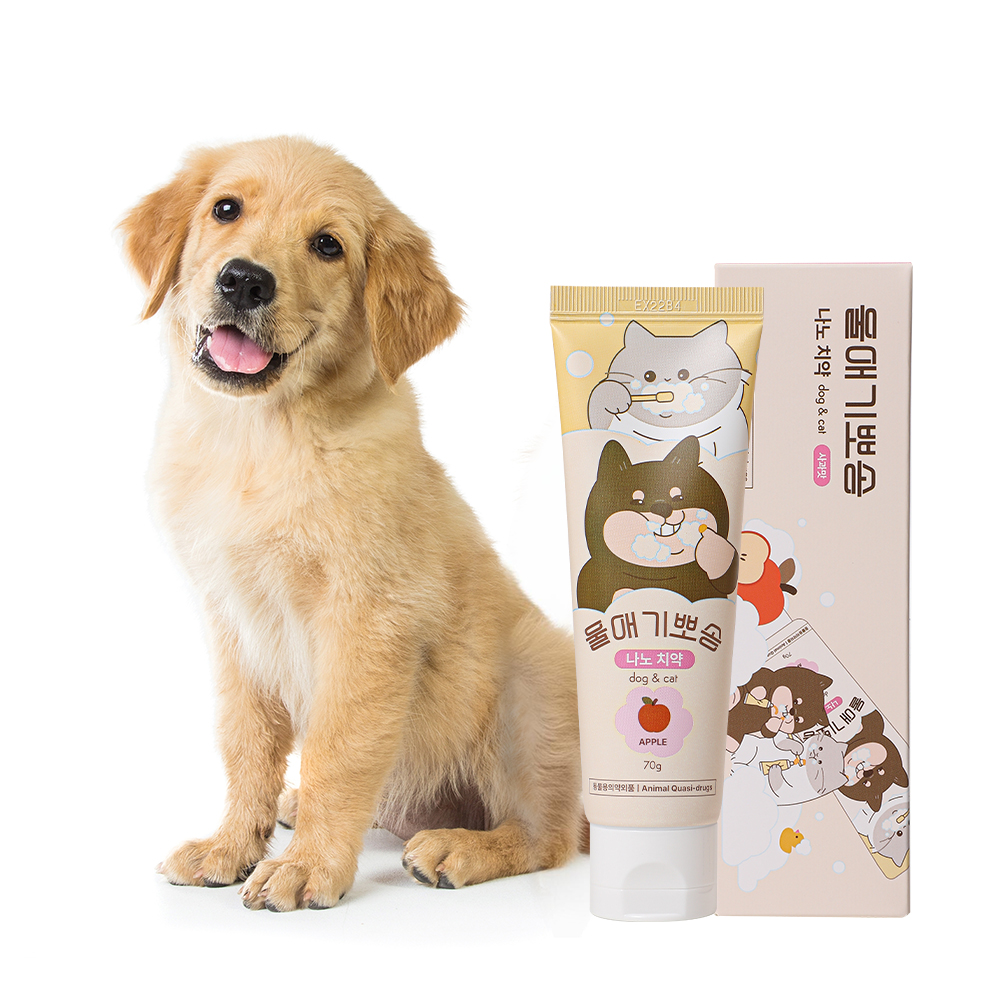 디어랩스 강아지바르는치약 울애기뽀송 강아지치석제거치약 사과향 70g 1개