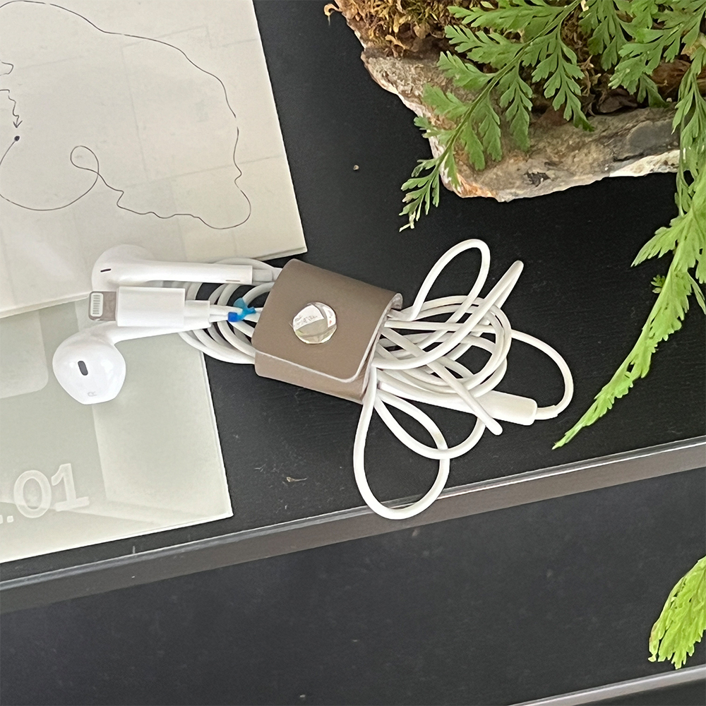 가죽 이어폰 줄감개 선정리 홀더