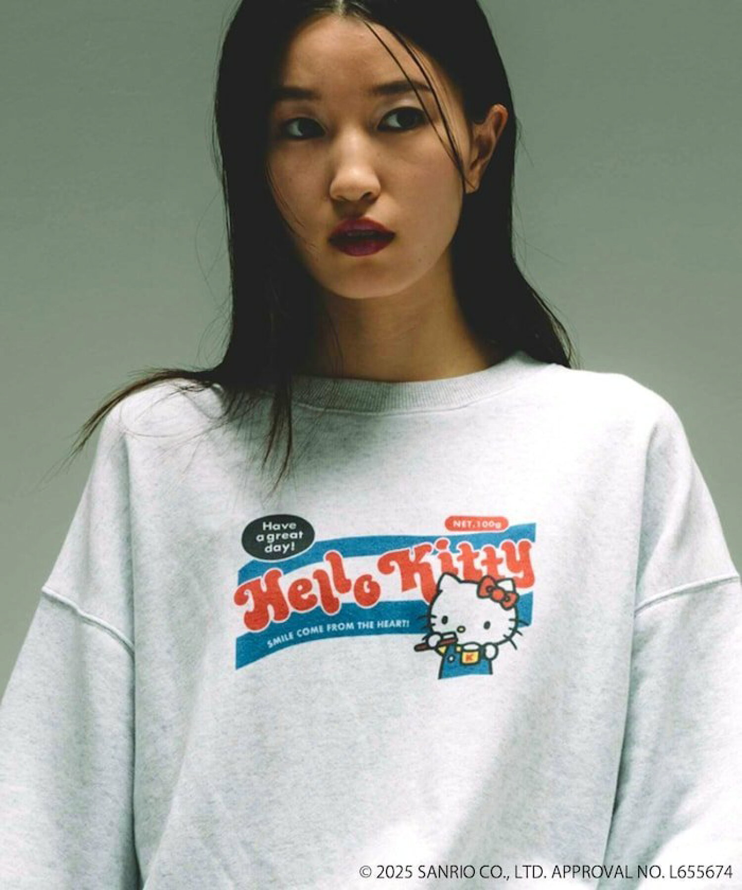 프릭스스토어 FREAKS STORE 헬로키티 로고 스웨트 티셔츠 맨투맨 3컬러 - 상세 이미지 3