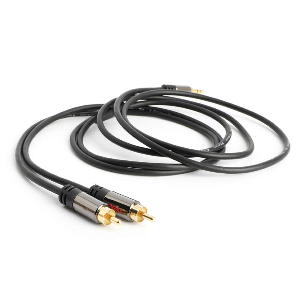 3.5mm AUX to 2RCA 케이블 스테레오 Y 스피커 앰프 연결 선 2m, 1개 - 상세 이미지 5