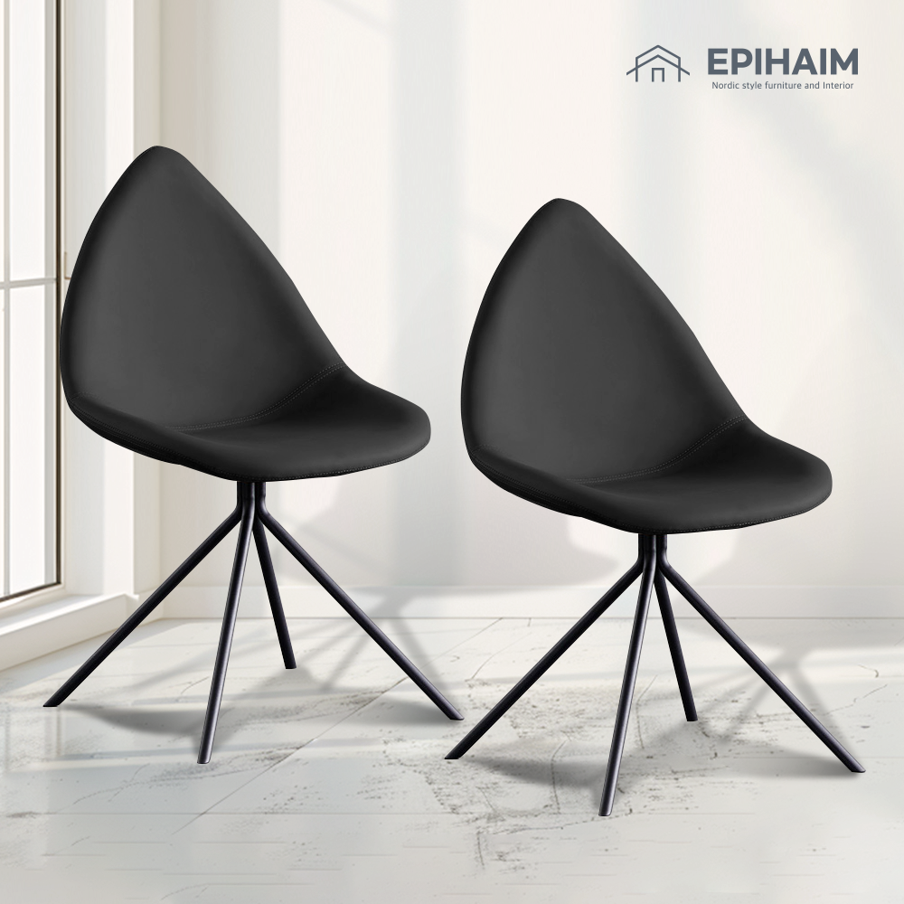 에피하임 오타와체어 카페 인테리어가죽의자 식탁 가죽 다이닝체어 2P