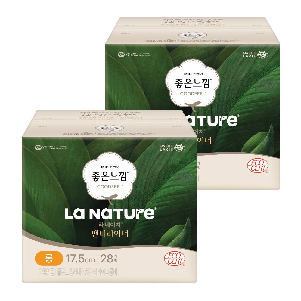 좋은느낌 라네이처 네이처백 팬티라이너 롱 28PX2팩