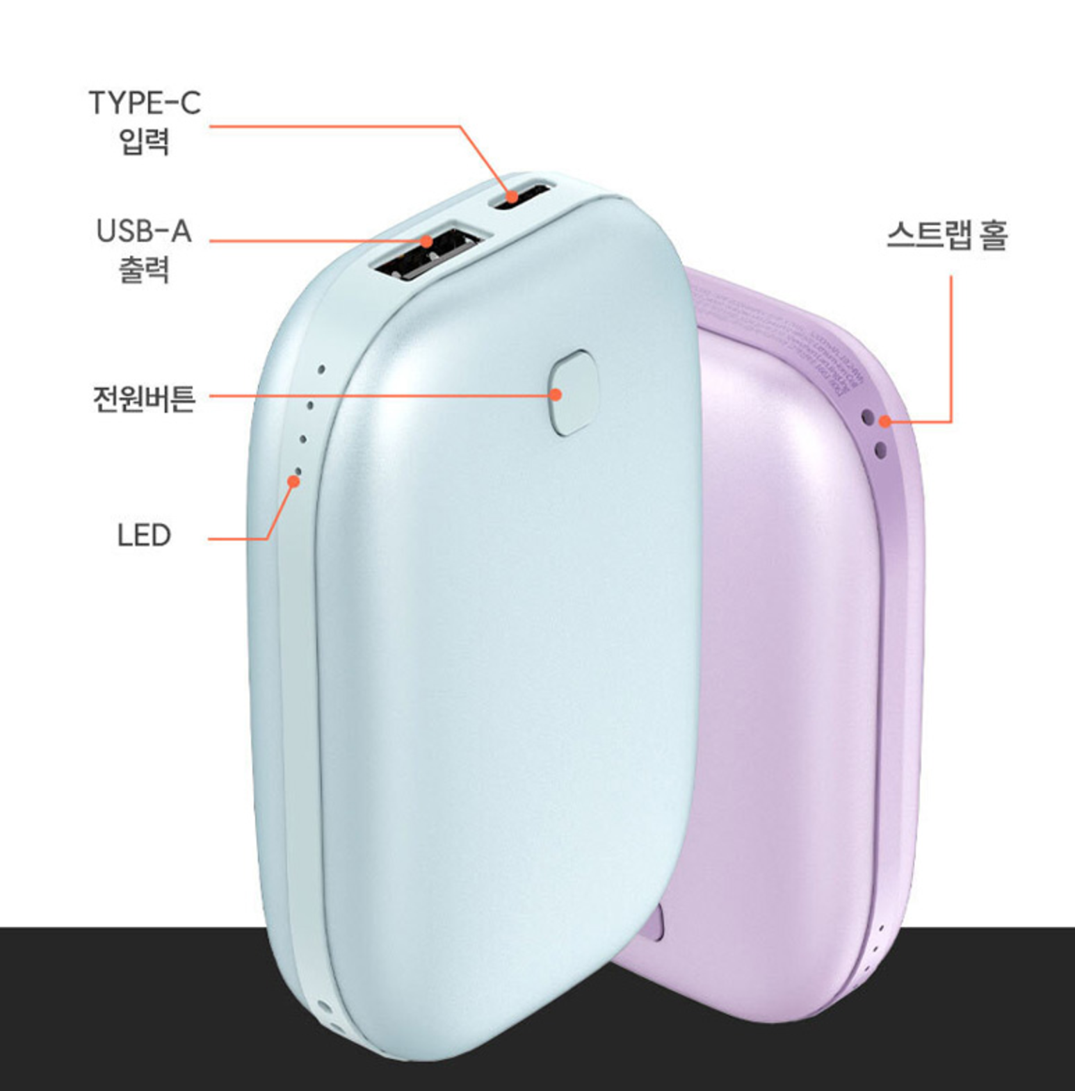 휴대용 충전식 손난로 보조배터리 전기 핫팩 5000mAh - 상세 이미지 4
