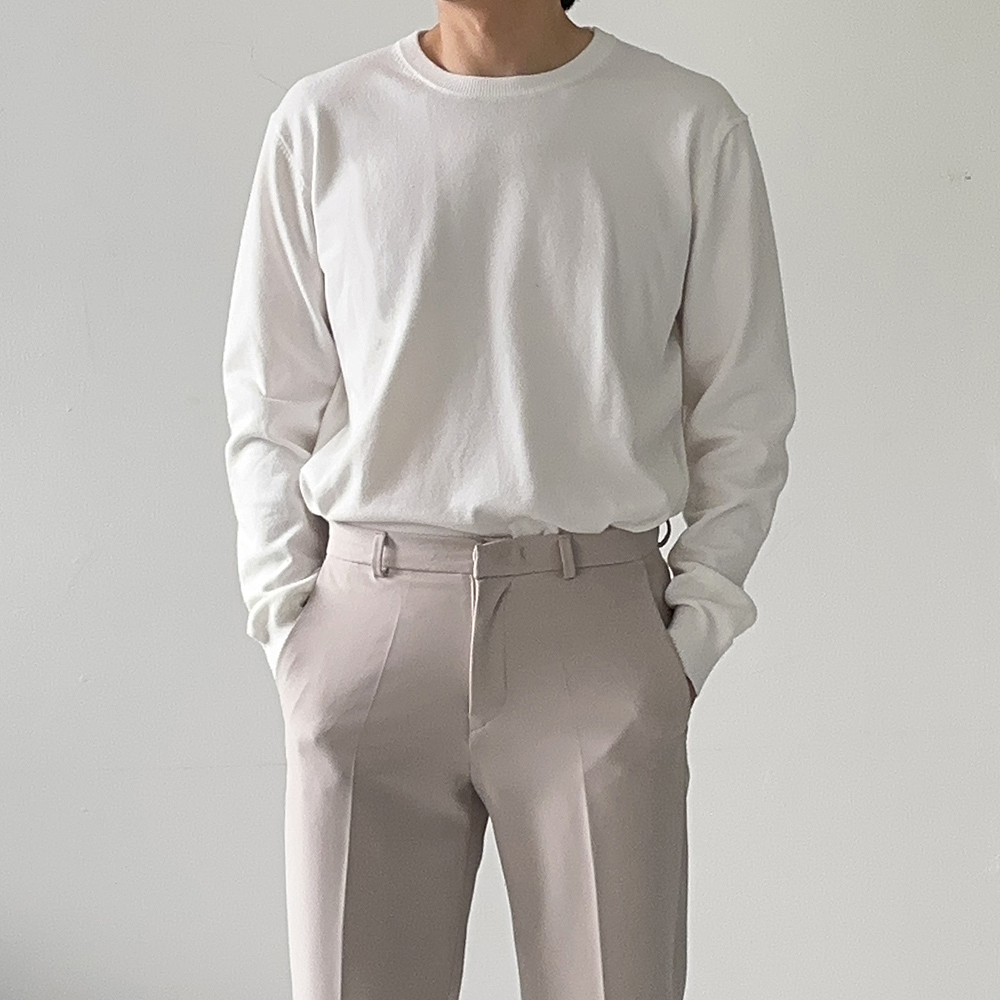 남자 니트 정장 위셔블 라운드 캐시미어 니트 남자 스웨터