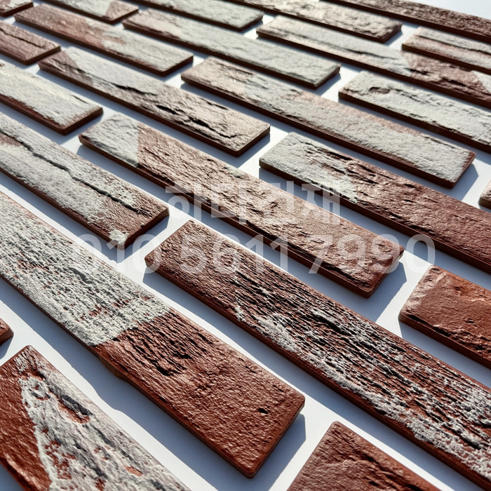 세라믹 고벽돌타일 300x50x9.2T 빈티지레드 / 하다건재 세라믹타일