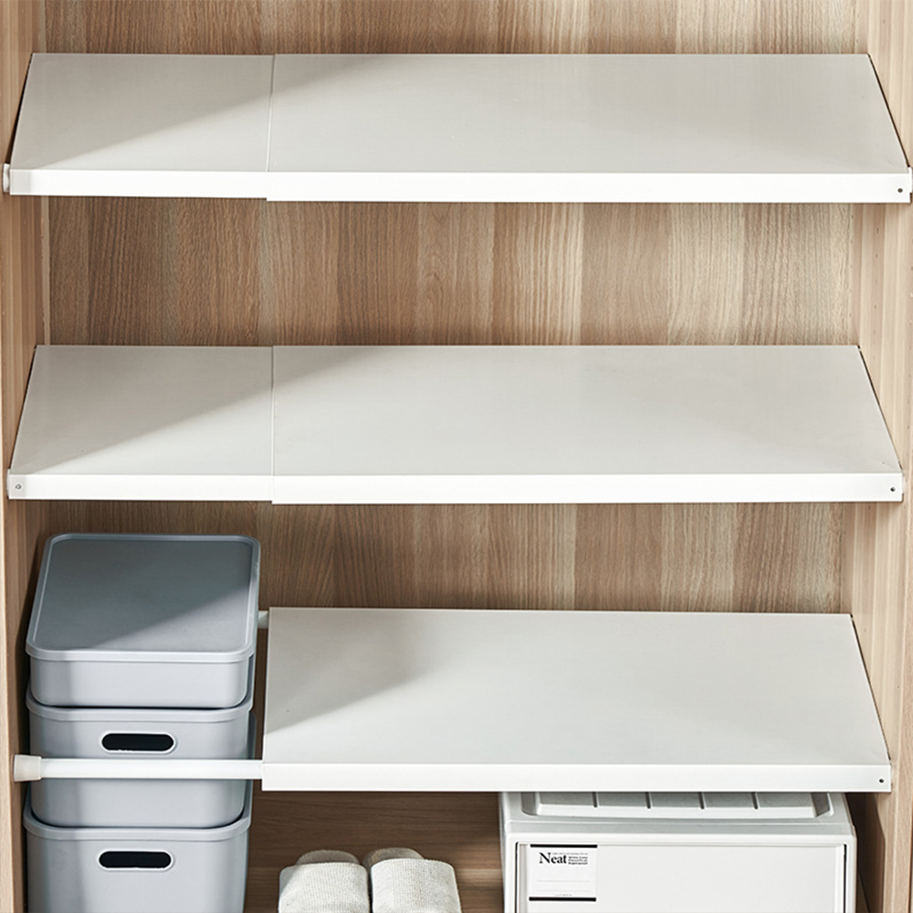 2세대 철제 무타공 압축봉선반 세탁실 옷장 압축 선반 깊이 24cm S