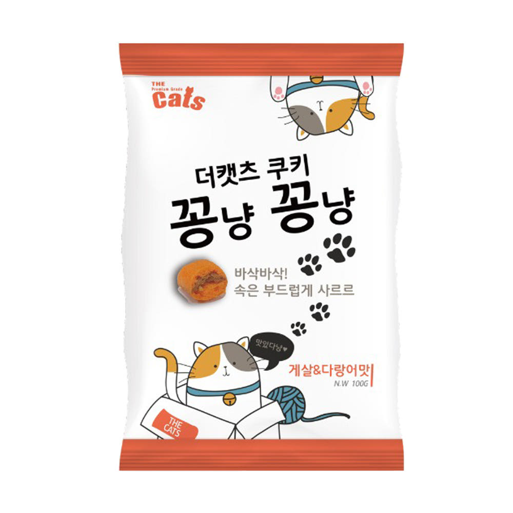 더캣츠 쿠키 꽁냥꽁냥 고양이 비스켓 샌드 간식 새우+연어, 100g, 1개 이미지 4