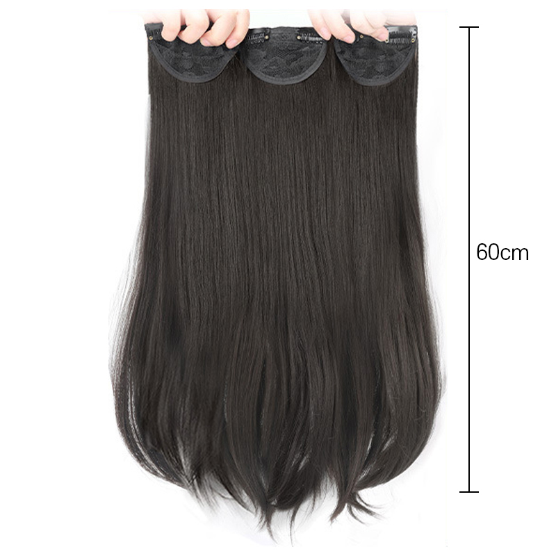 메이스 긴머리가발 부분 가발 에어 피스 붙임머리 똑딱이 C컬 60cm 3피스 - 상세 이미지 5