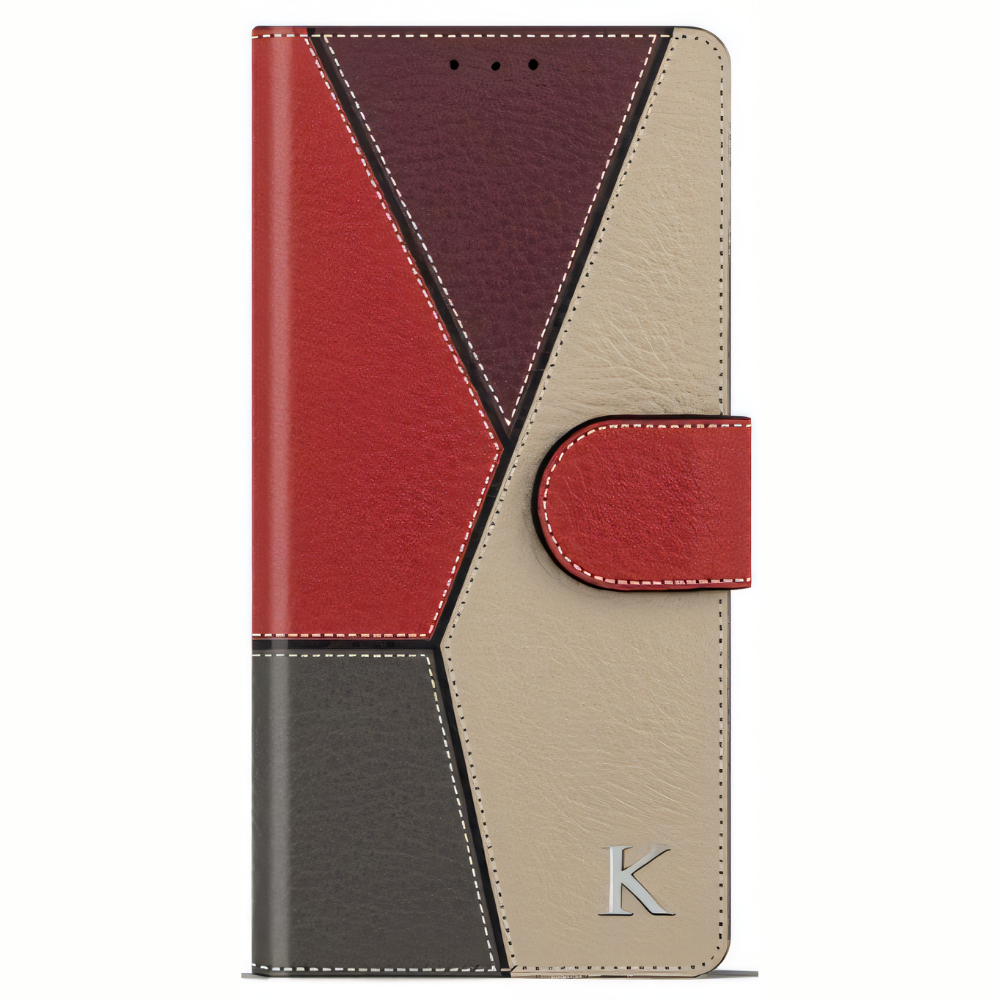 카사미 천연 소가죽 지갑 케이스 레드, 갤럭시A9프로