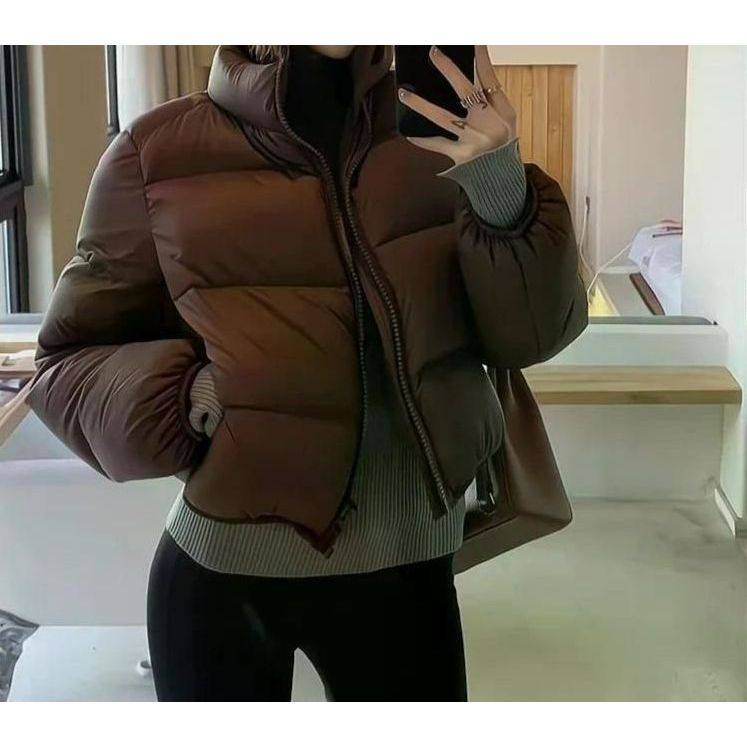 2024 fw 숏패딩 스타일 다운 코튼 여성 루즈핏 맞는 두꺼운 몸집이 아웃웨어 블랙 M