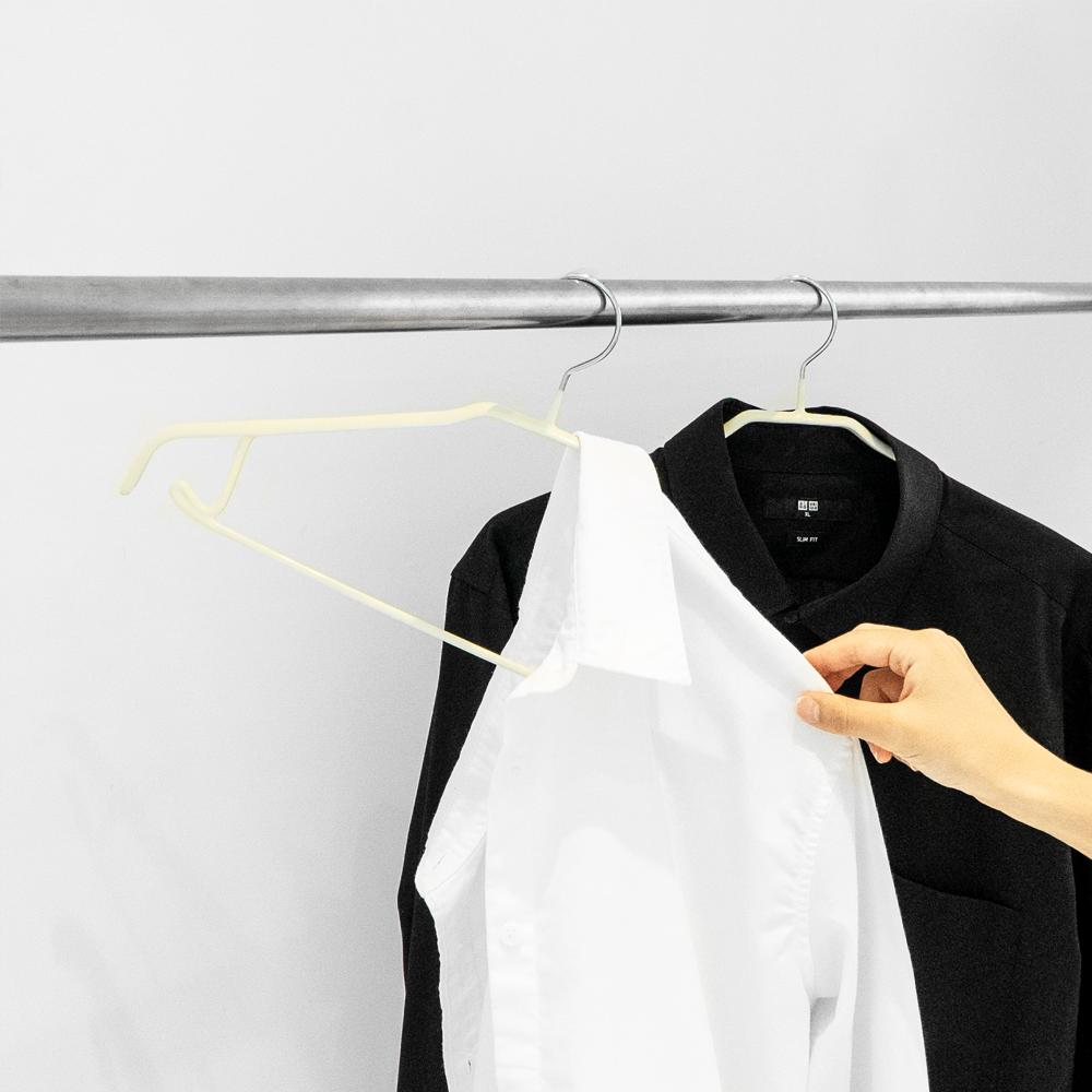 에이비박스 논슬립 어깨뿔방지 셔츠 옷걸이 멀티 (25+5 행사중) 블랙(긴고리), 25개