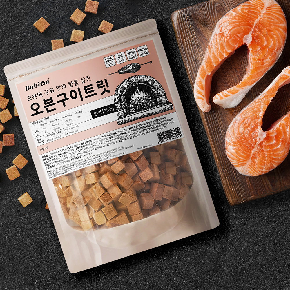바비온 동결건조 오븐구이 트릿 간식 연어, 180g, 1개