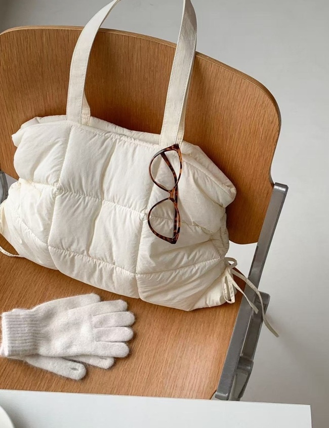 여성 나일론 경량 가벼운 패딩 빅 스퀘어 쇼퍼 숄더백 캐쥬얼 운동가방