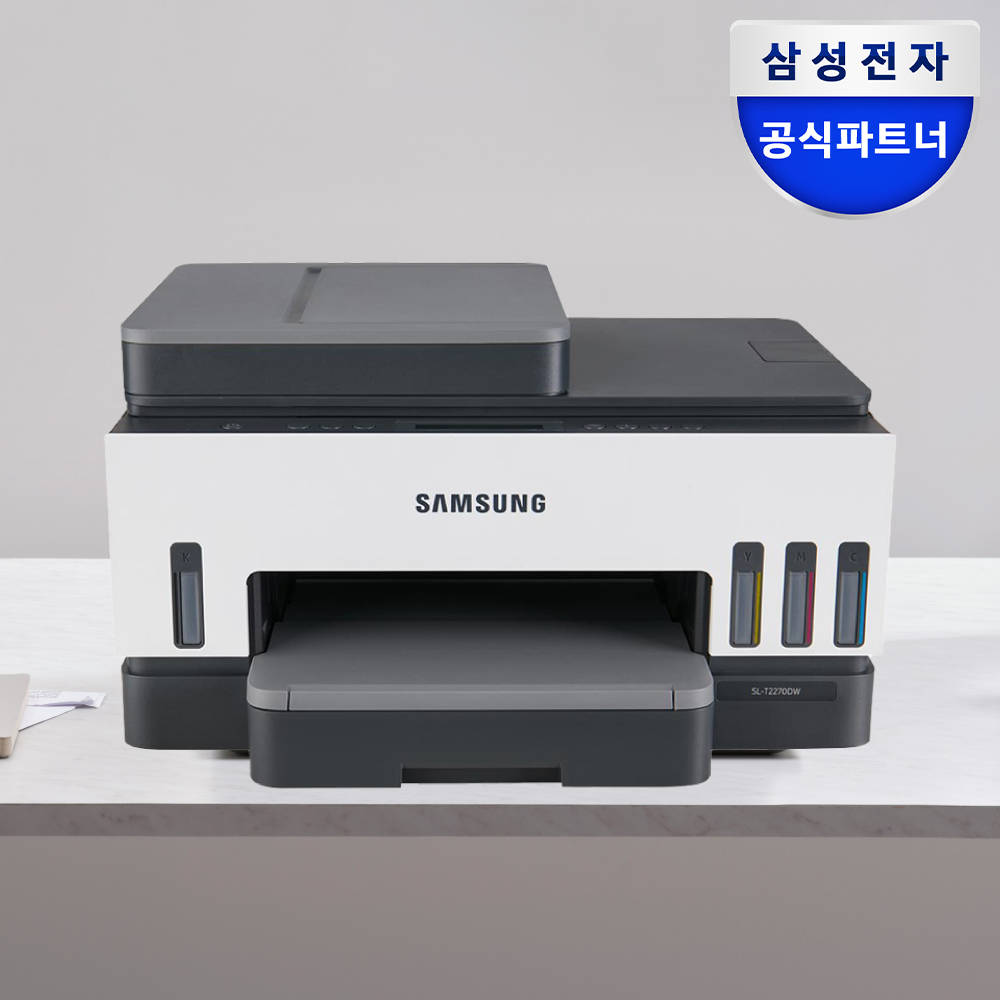 삼성전자 SL-T2270DW 무한잉크 복합기 프린터 복사 스캔 ADF Wi-Fi 자동양면인쇄 잉크포함