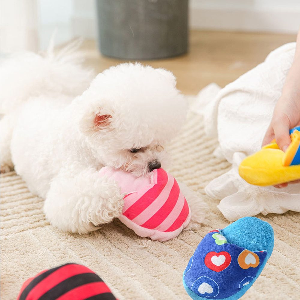 진짜 같은 슬리퍼 인형 3종세트 강아지 고양이 장난감 삑삑이