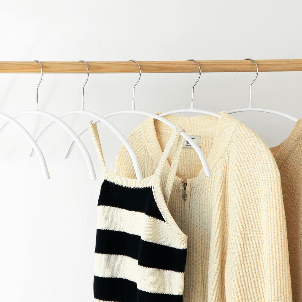 에이비박스 어깨뿔방지 논슬립 상의 라운드 옷걸이 화이트, 25개