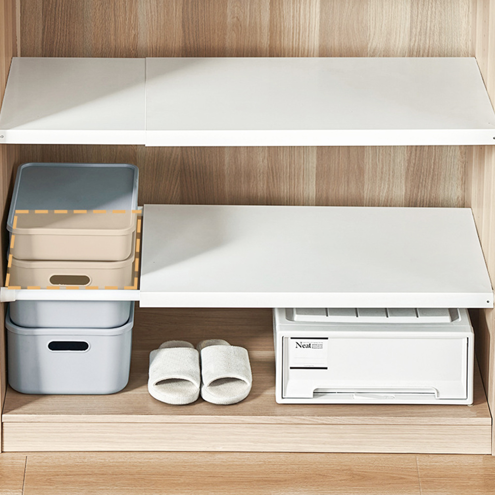 2세대 철제 무타공 압축봉선반 세탁실 옷장 압축 선반 깊이 24cm S