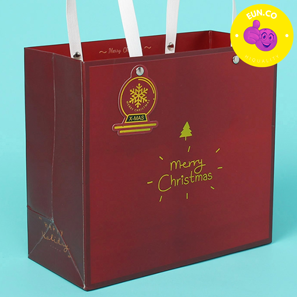 크리스마스 선물가방 쇼핑백 쇼핑봉투 포장봉투 레드 - 상품 이미지