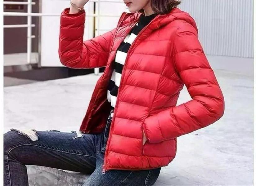여성용 숏 후디드 경량 다운 패딩 따뜻한 재킷 다양한 사이즈 여성 상의 2024 겨울 신상 wine red1 S - 상세 이미지 2