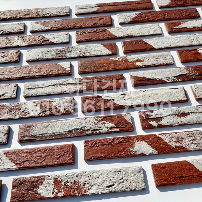 세라믹 고벽돌타일 300x50x9.2T 빈티지레드 / 하다건재 세라믹타일