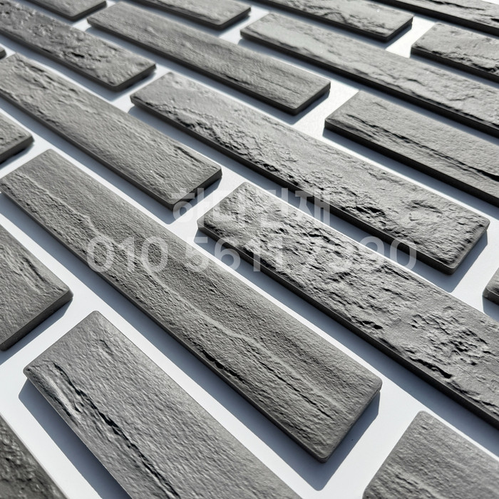 세라믹 고벽돌타일 300x50x9.2T 심플그레이 / 하다건재 세라믹타일