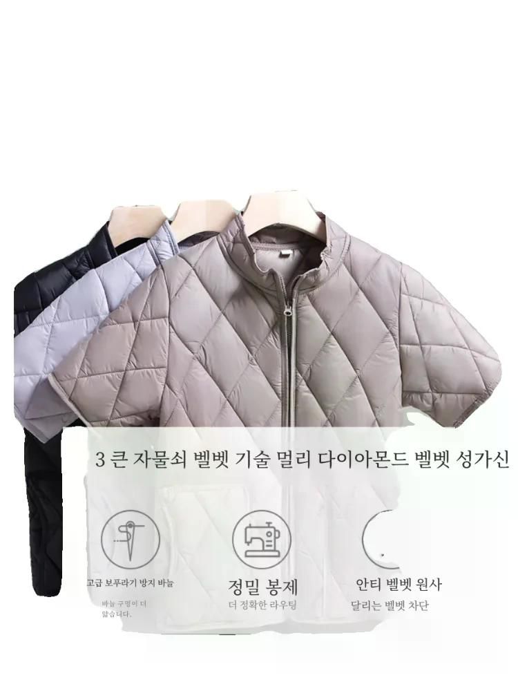 겨울 반소매 겹쳐 내피형 내피 면 패딩 조끼 여성 중년 노인을 따뜻 다운 재킷면 옷 받쳐 검정 양면 M(45-52.5kg) - 상세 이미지 5