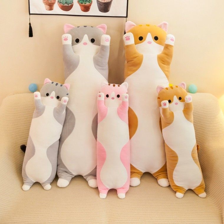 롱냥이 바디필로우 귀여운 캣 인형 롱쿠션 안고자는 베개 고양이쿠션 (50cm 70cm) : 제제네만물상