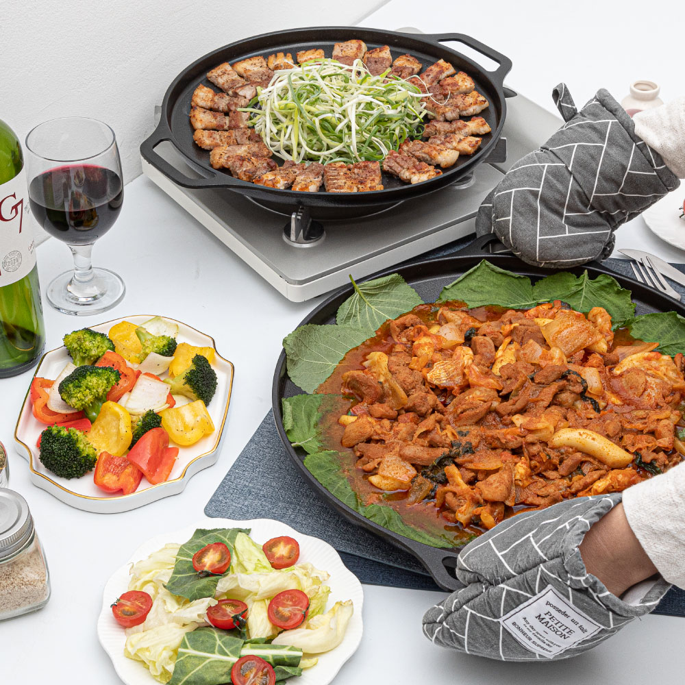 에코스타 넘침방지 캠핑 바베큐 IH 인덕션 그리들팬 30cm