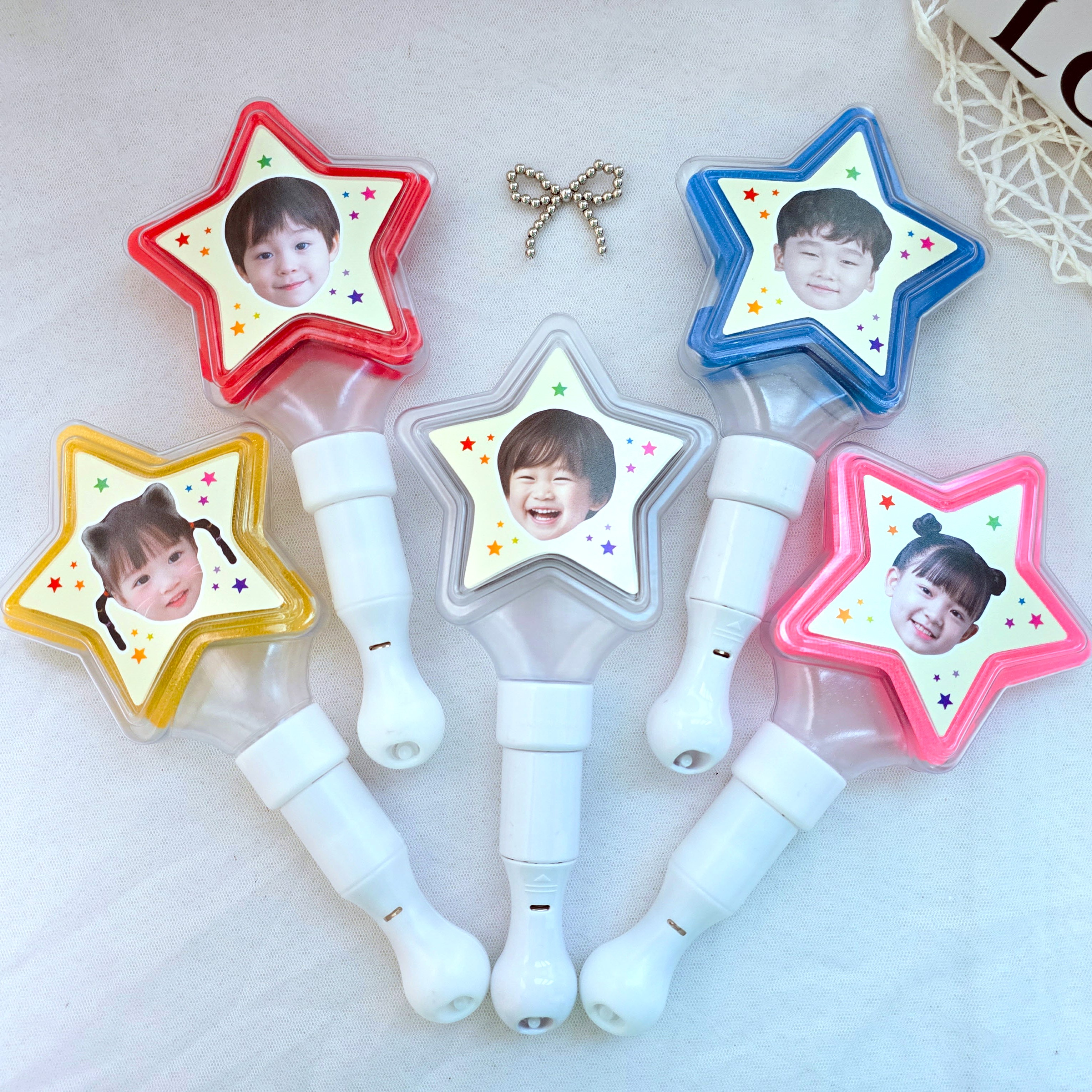 led 야광 응원봉 양면 사진 얼굴 재롱잔치 운동회 학예회 발표회 음악회 응원 피켓 제작 - 상품 이미지