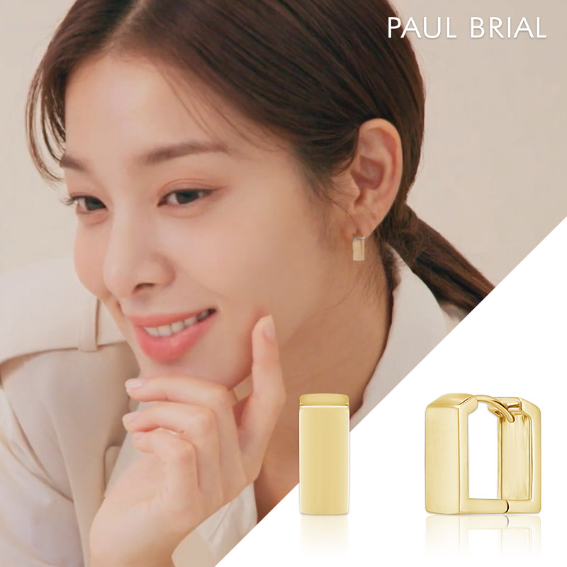 설인아 장도연 이주빈 귀걸이 폴브리알 사각 원터치 귀걸이 PYBE0137 - 상세 이미지 2