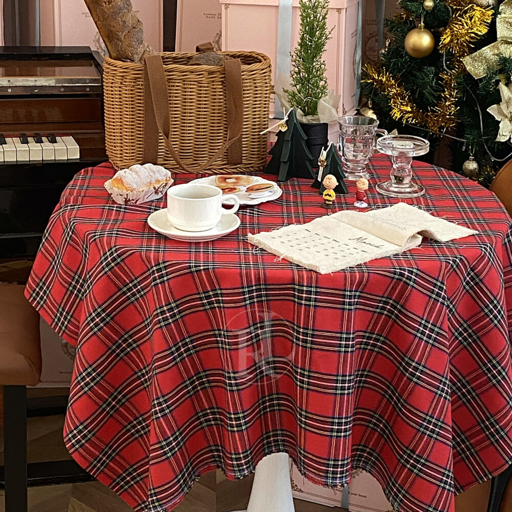 레드 스트라이프 크리스마스 파티 테이블보 식탁보 방수 식탁커버 캠핑 2인 4인 6인