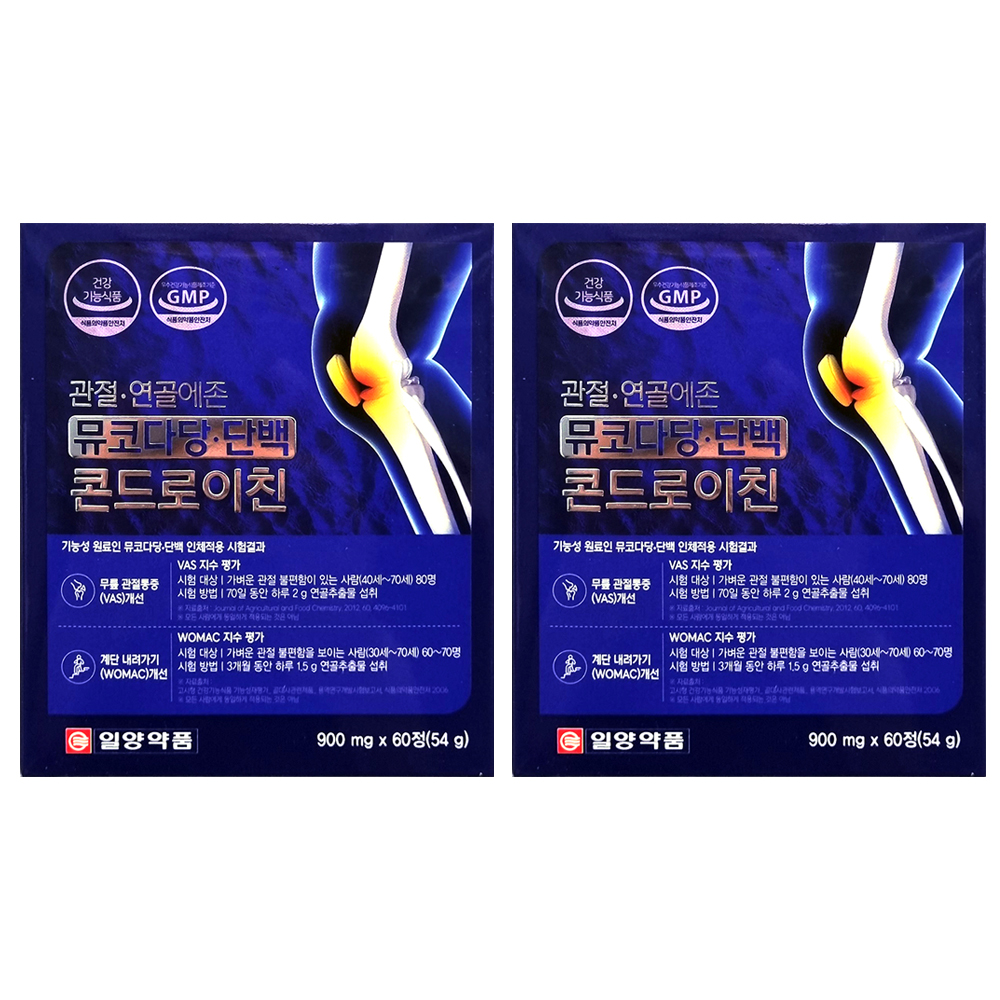 일양약품 관절연골에존 뮤코다당단백 콘드로이친 60정, 2개 - 상품 이미지