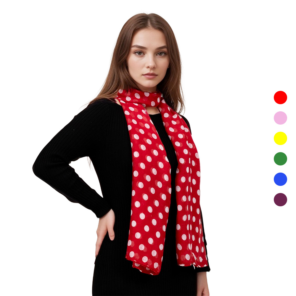 클래식 물방울 패턴 오버사이즈 비스코스 스카프 Polka Dot - 메인 이미지