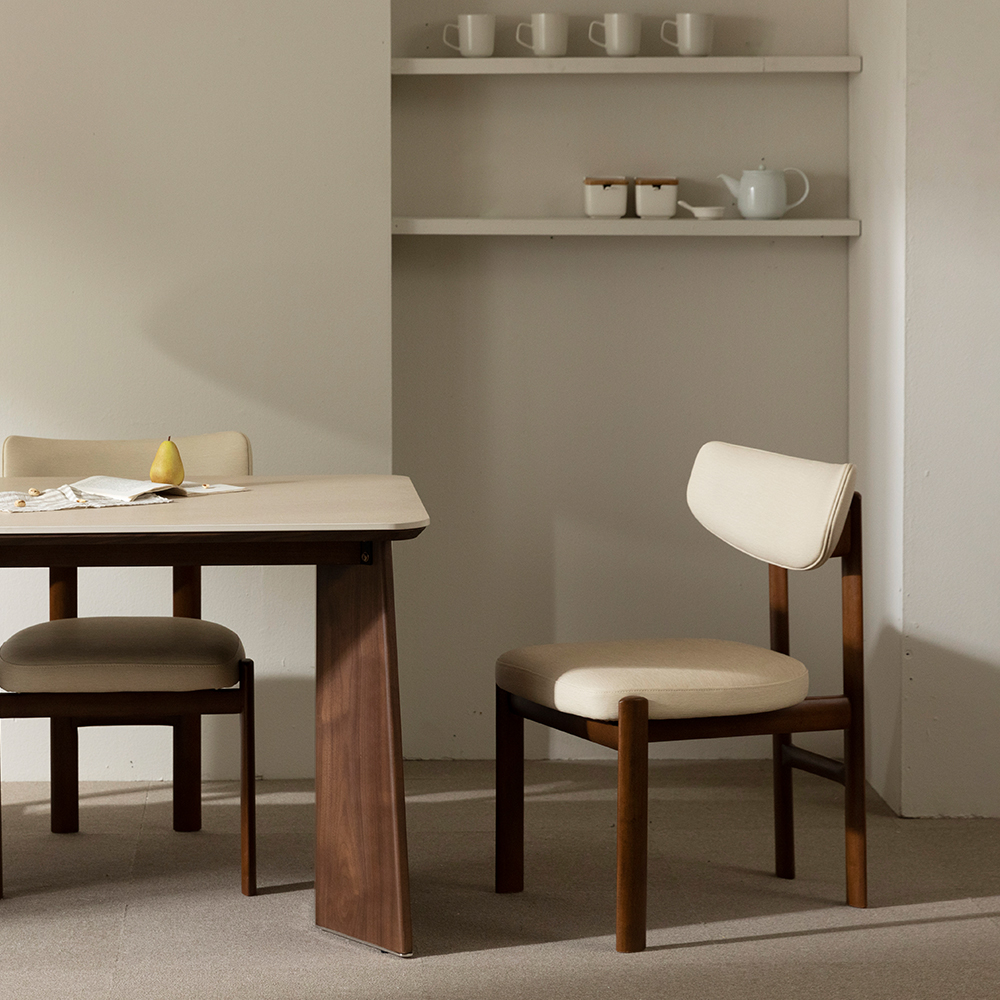 [4인 식탁] 미코하임 루카 원목 포세린 세라믹 식탁 테이블 1600mm, 월넛