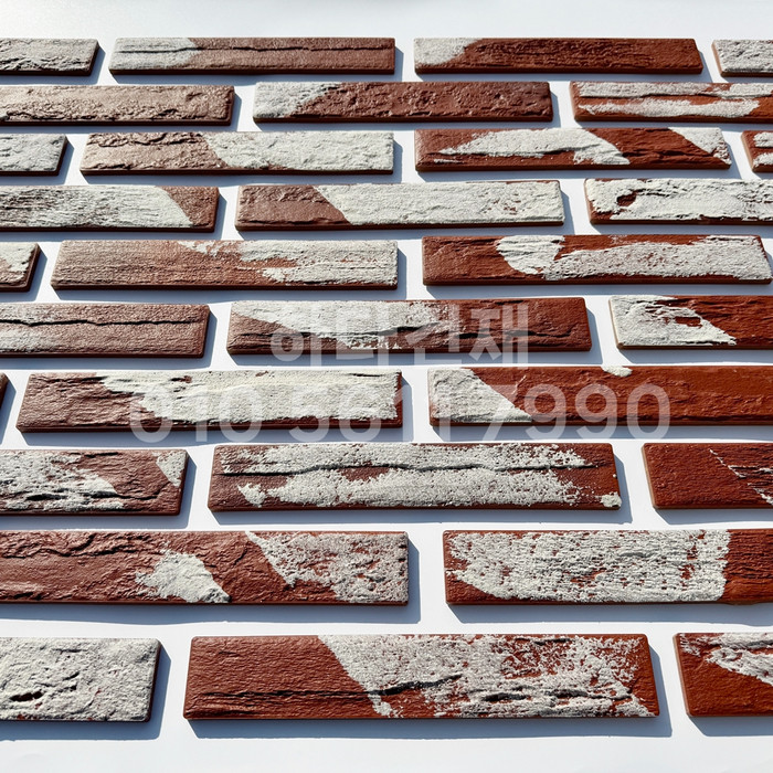 세라믹 고벽돌타일 300x50x9.2T 빈티지레드 / 하다건재 세라믹타일