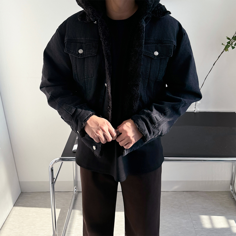 양털청자켓 겨울청자켓 보아털 트러커 - 상세 이미지 2