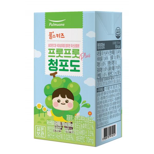 프룻프룻 Plus청포도 150mlx24ea 테트라팩 빨대포함 실온 : 식재온