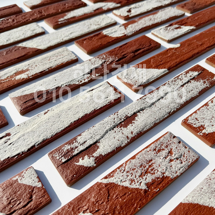 세라믹 고벽돌타일 300x50x9.2T 빈티지레드 / 하다건재 세라믹타일