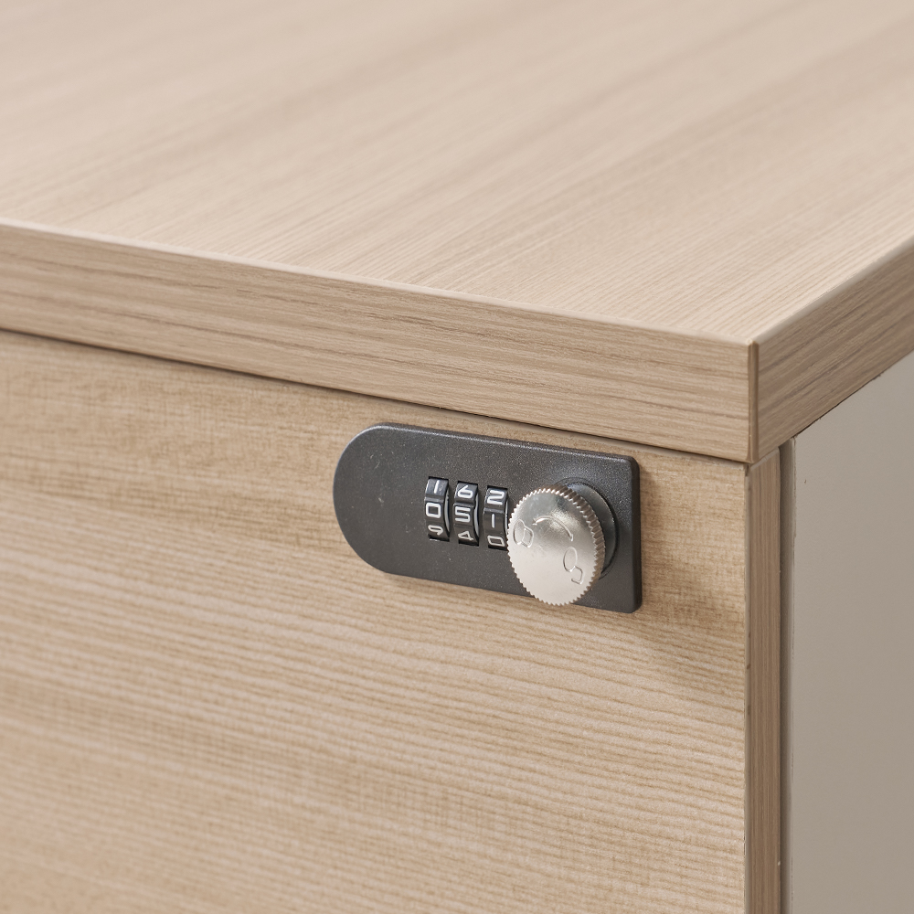 사무실 이동서랍 3단 사무용 책상서랍장 라이즈 오크